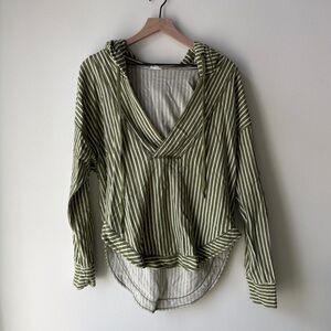 Anthropologie Pilcro Green Striped Wharfside Hoodie